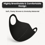 Yugan Anti Pollution Reusable and Washable Face Mask for Adult, Unisex, Soft Breathable Oxford Fabric (Black) - Image 2