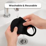 Yugan Anti Pollution Reusable and Washable Face Mask for Adult, Unisex, Soft Breathable Oxford Fabric (Black) - Image 4